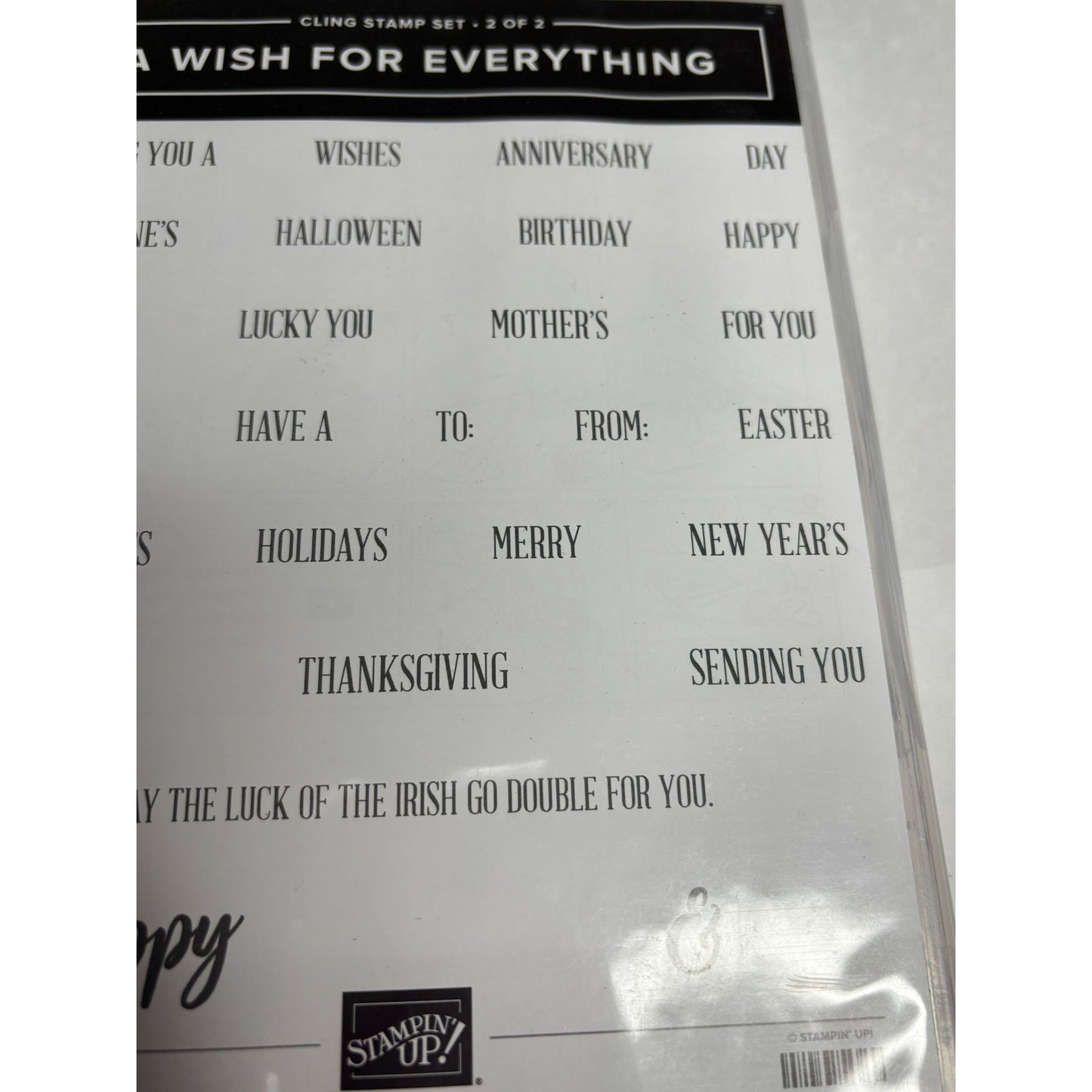 Stampin Up A Wish For Everything Cling Stamp Set Holidays Words To From Sayings