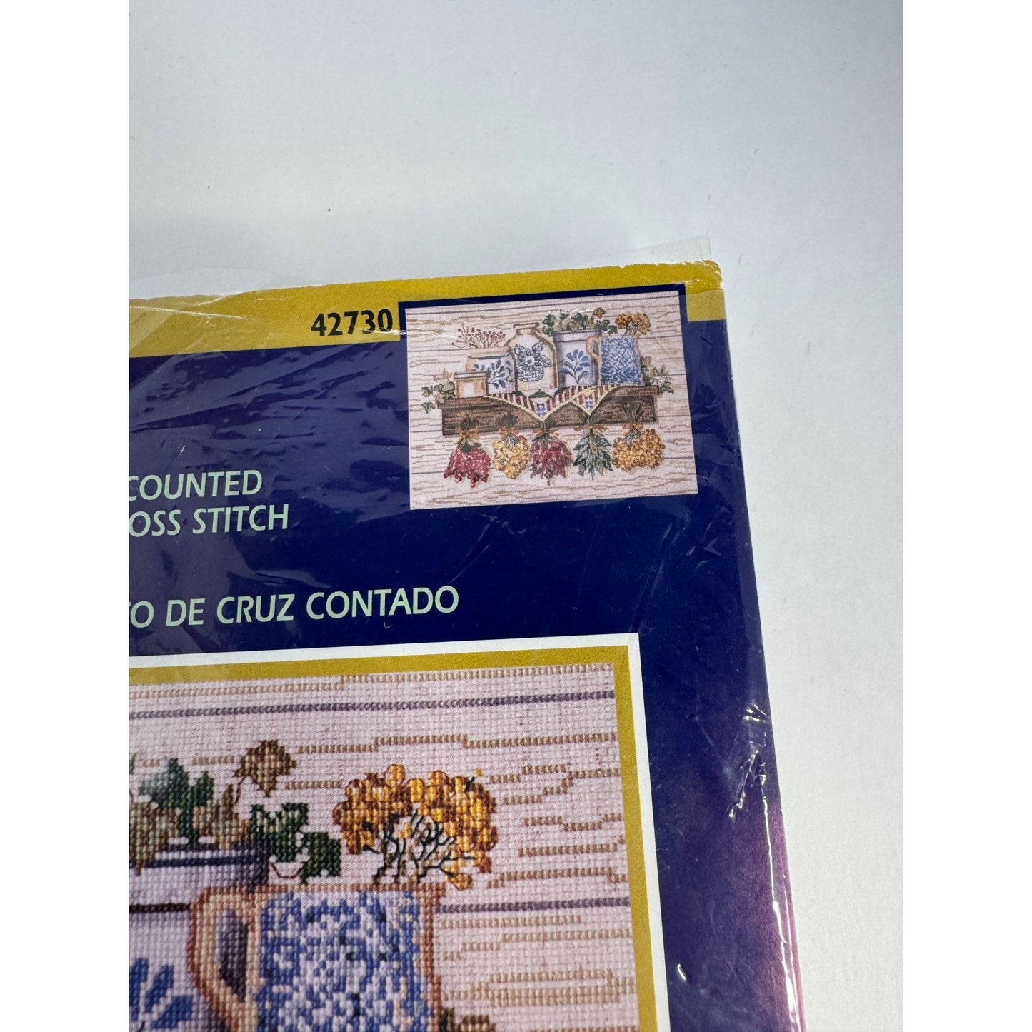 Bucilla Country Crocks Counted Cross Stitch Kit Pattern 13" X 10" Stoneware