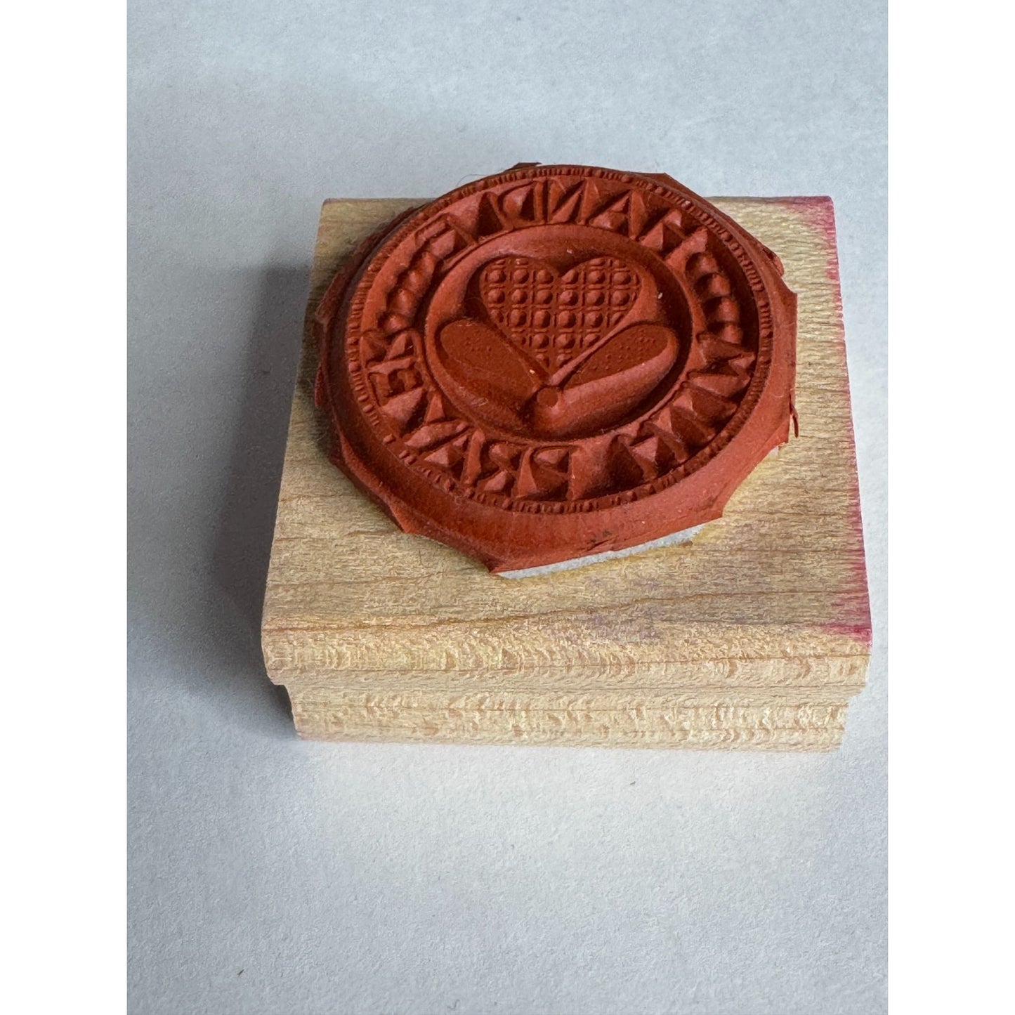 Stampin Up Rubber Stamp Handle With Prayer Heart Circle Card Making Sentiment