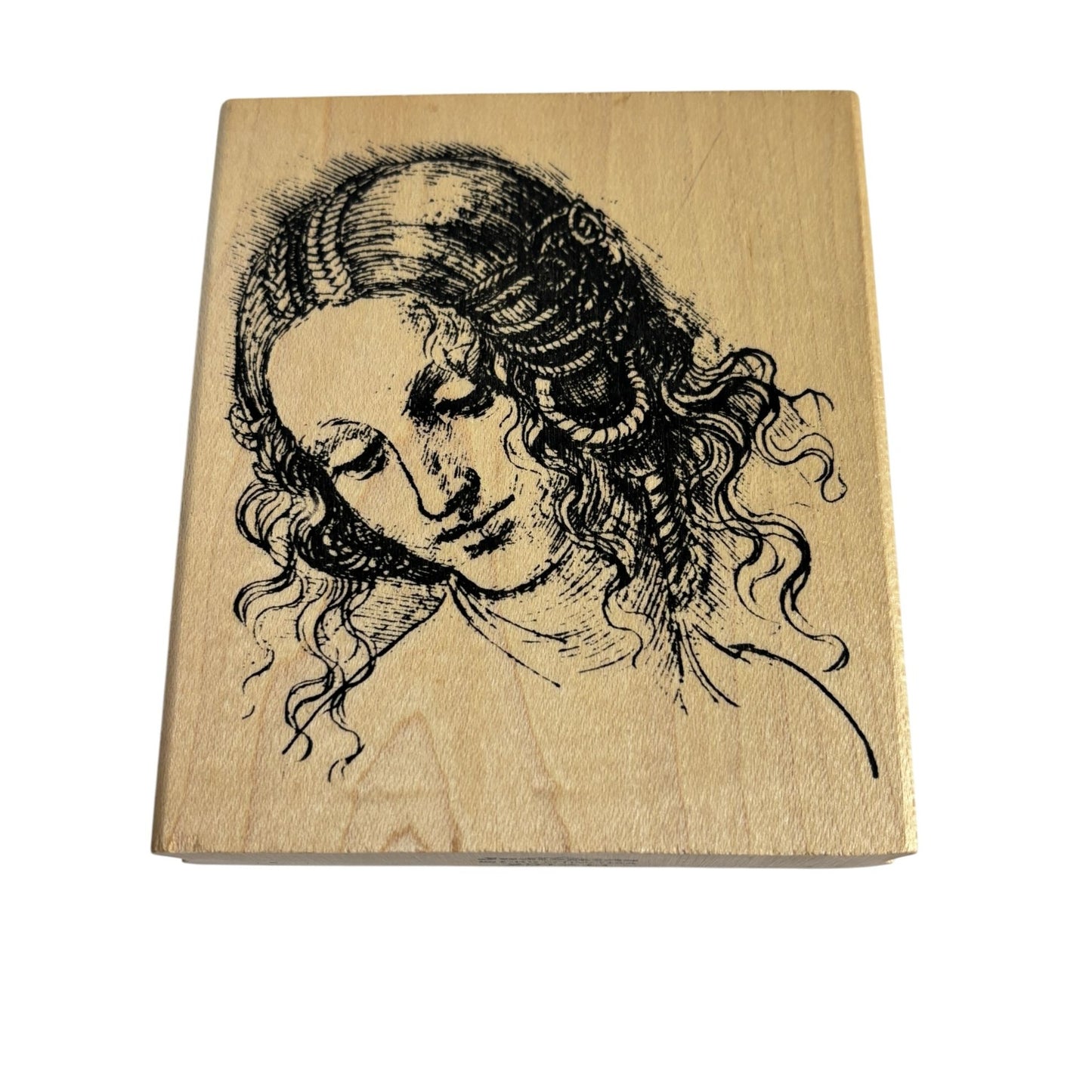 JudiKins Rubber Stamp Leda Lady Woman Face Leonardo 2512H Card Making Wood Mounted