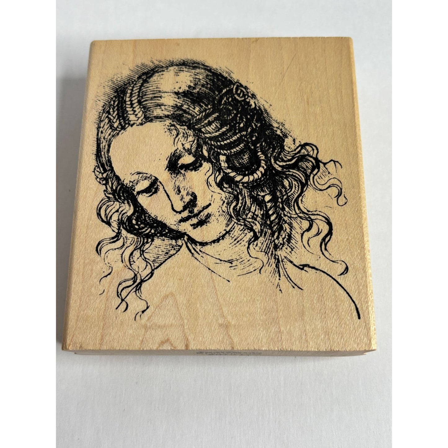 JudiKins Rubber Stamp Leda Lady Woman Face Leonardo 2512H Card Making Wood Mounted