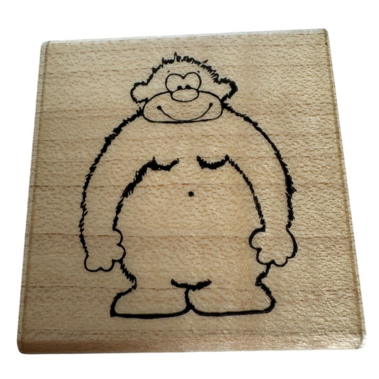 DOTS Wood Mounted Rubber Stamp G121 Gorilla Ape Zoo Animal Smiling Card Making