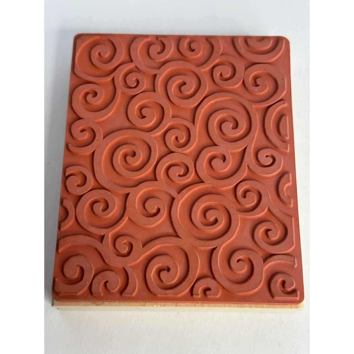 Rubber Stampede Rubber Stamp Geometric Swirl Background Large Wood Mounted Craft