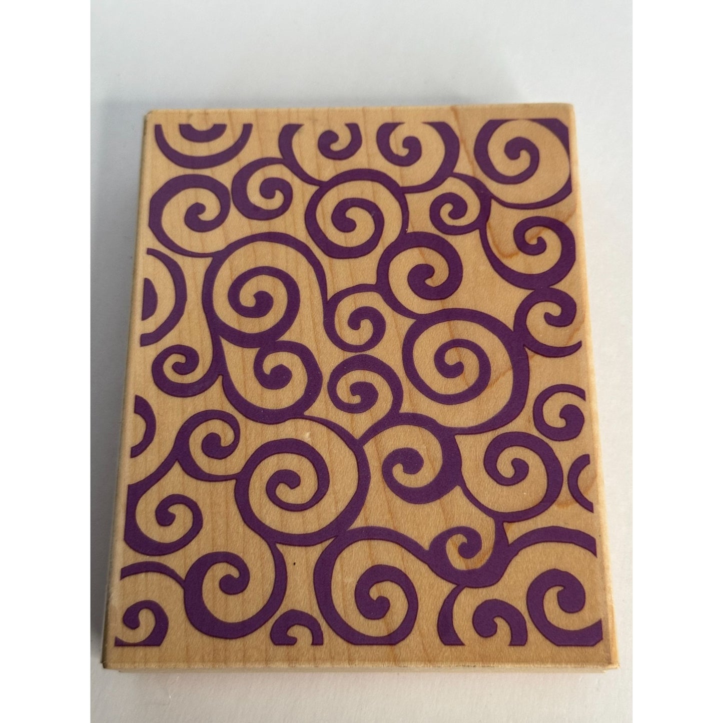 Rubber Stampede Rubber Stamp Geometric Swirl Background Large Wood Mounted Craft