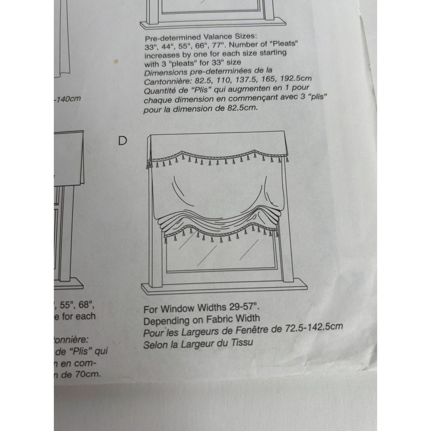 McCalls Sewing Pattern 3704 Home Dec in a Sec Window Valance Roman Shade Uncut