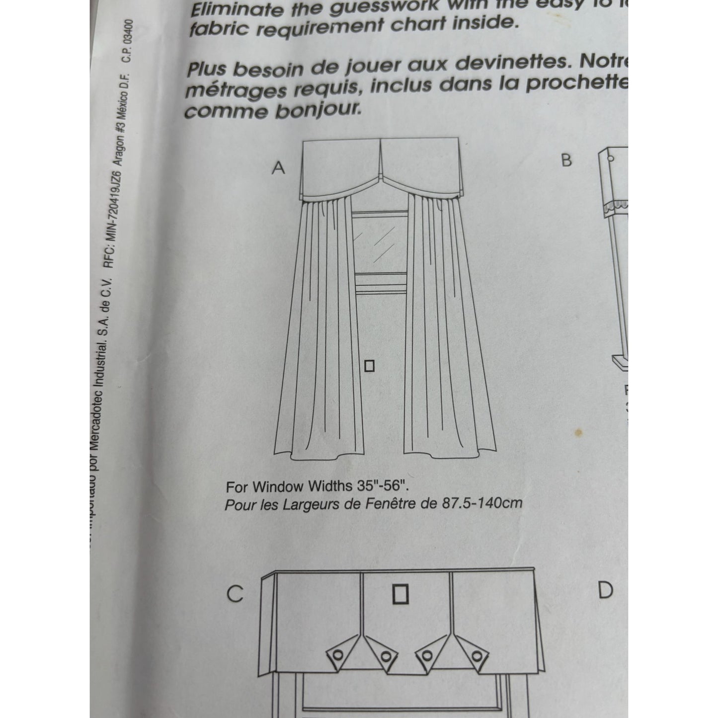 McCalls Sewing Pattern 3704 Home Dec in a Sec Window Valance Roman Shade Uncut