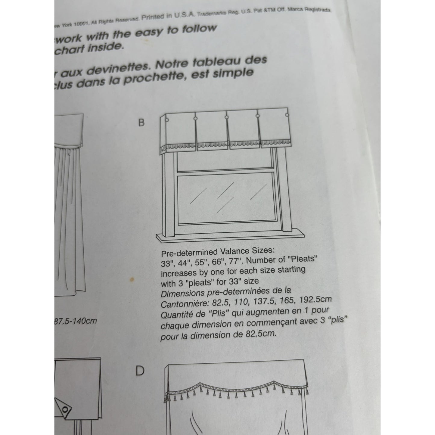 McCalls Sewing Pattern 3704 Home Dec in a Sec Window Valance Roman Shade Uncut