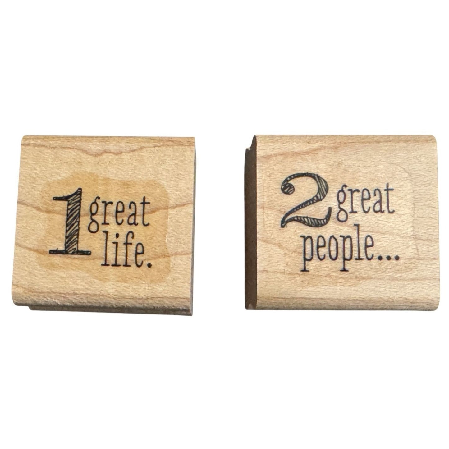 Stampin Up Wood Rubber Stamps Wedding Card Sentiment 1 Great Life 2 Great People