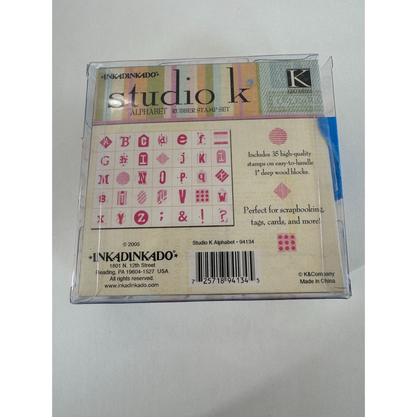 Inkadinkado Studio K Alphabet Rubber Stamp Set Letters DIY Card Making Gift Tags