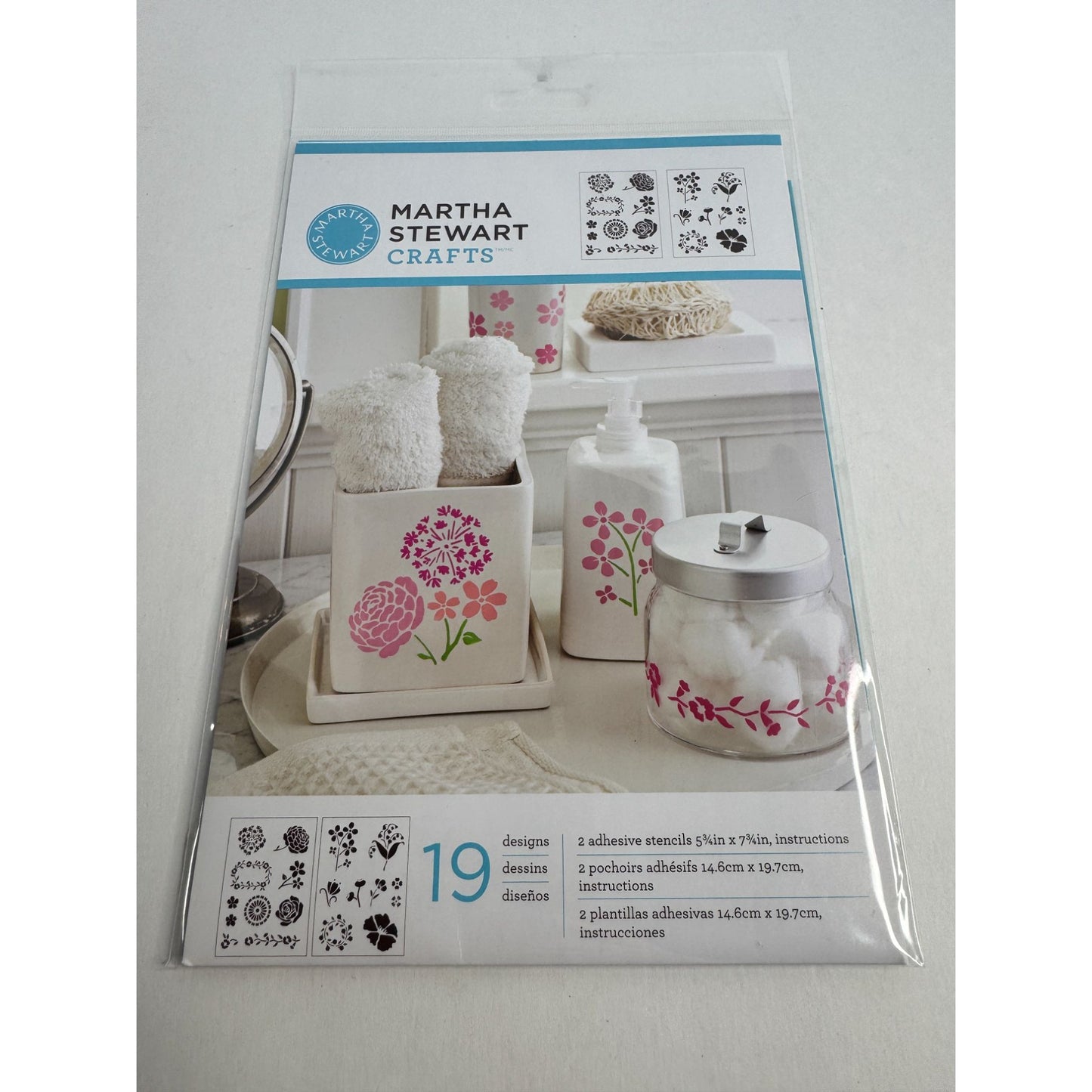 Martha Stewart Crafts Adhesive Stencils Blossoms 5 3/4 X 7 3/4 Floral Botanical