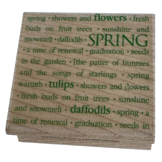 Hero Arts Rubber Stamp Spring Memories Seasonal Words Season Sentiment Daffodils