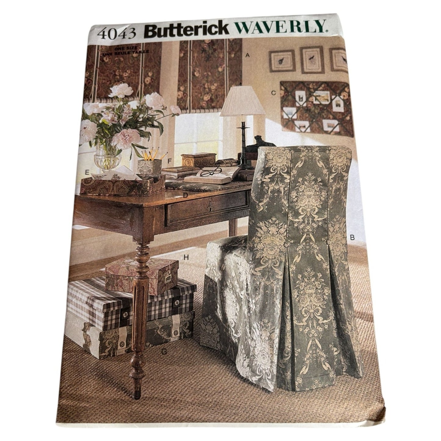 Butterick Sewing Pattern 4043 Waverly Home Office Accessories Chair Cover UC