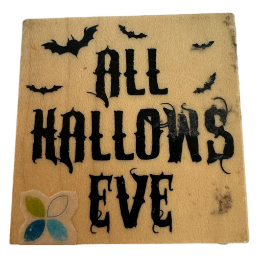 Momenta Rubber Stamp Halloween All Hallows Eve Bat Spooky Words Card Making Fall