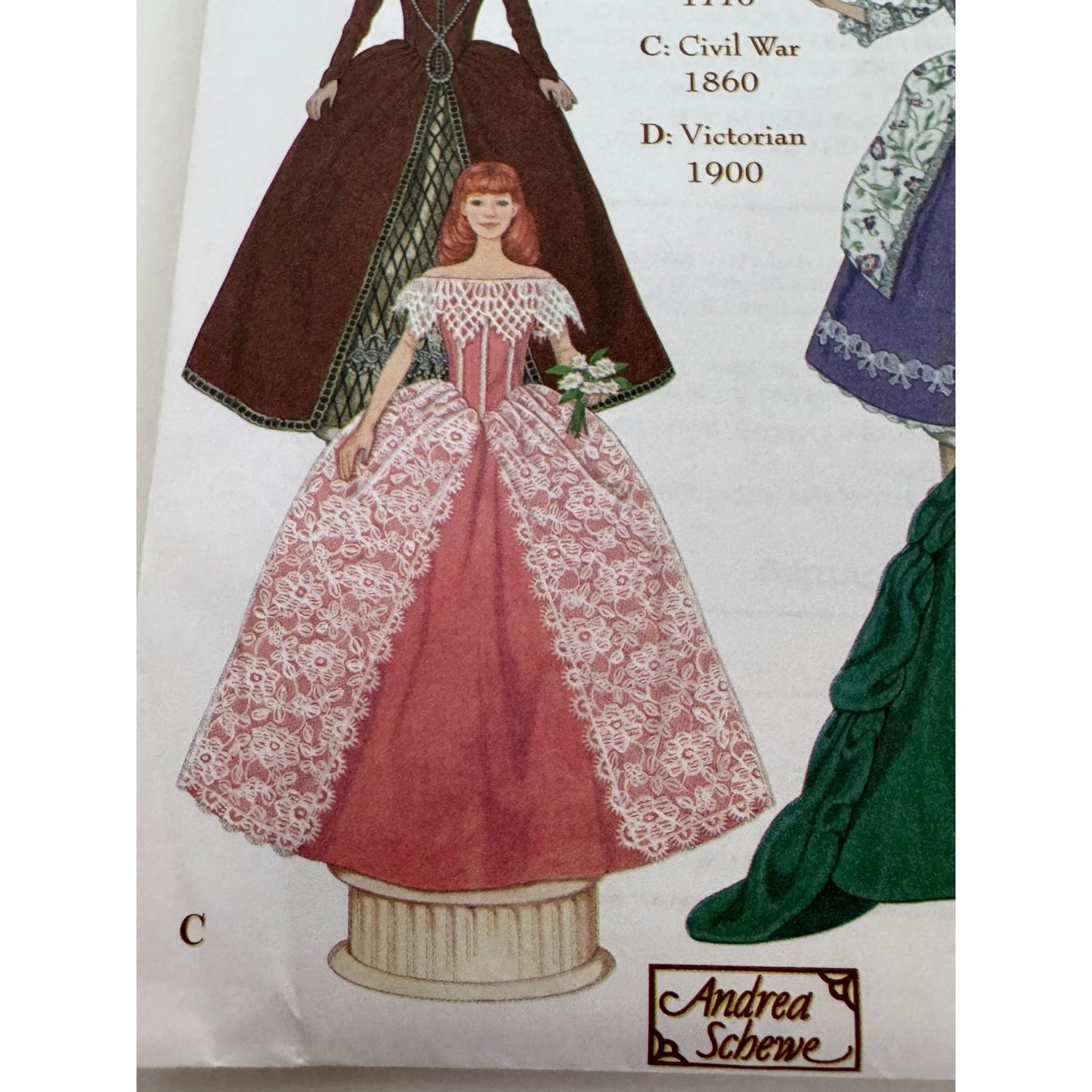 Simplicity Sewing Pattern 9521 Doll Clothes Dress Museum Elizabethan Civil War