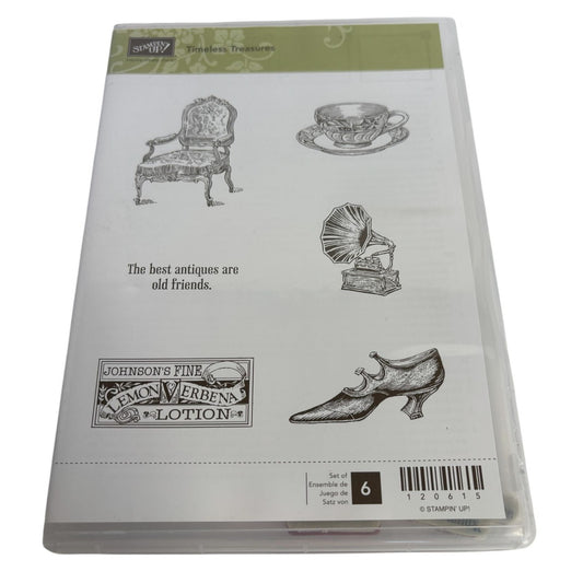 Stampin Up Rubber Stamp Set Timeless Treasures Best Antiques are Old Friends