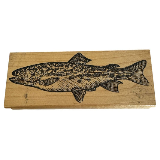 Rubber Monger Fish Stamp Trout Fathers Day Card Making Fishing Summer Vacation