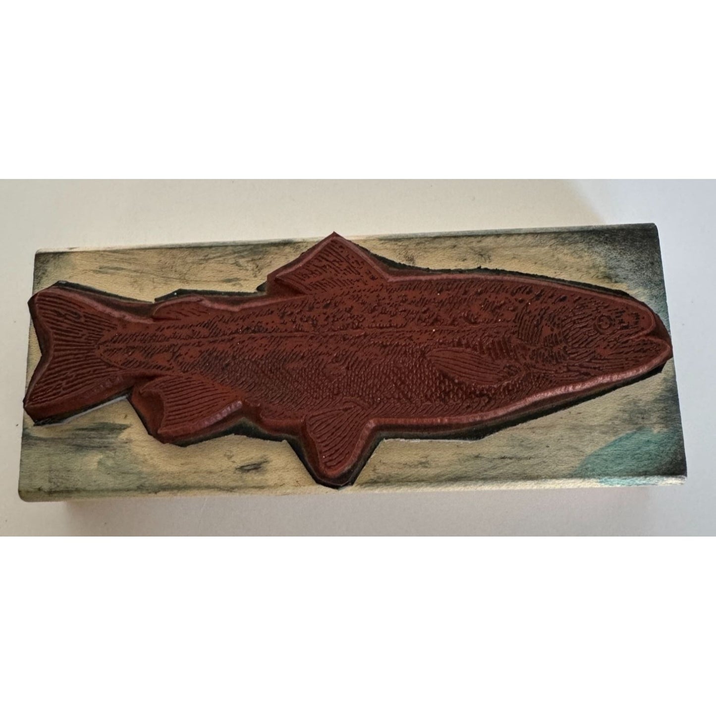 Rubber Monger Fish Stamp Trout Fathers Day Card Making Fishing Summer Vacation