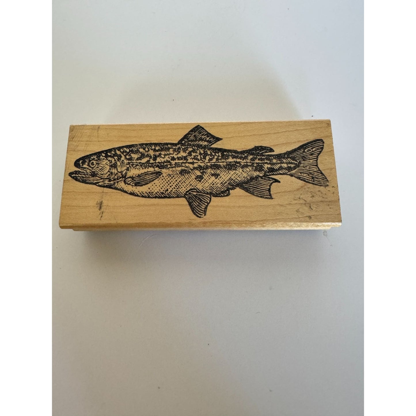 Rubber Monger Fish Stamp Trout Fathers Day Card Making Fishing Summer Vacation