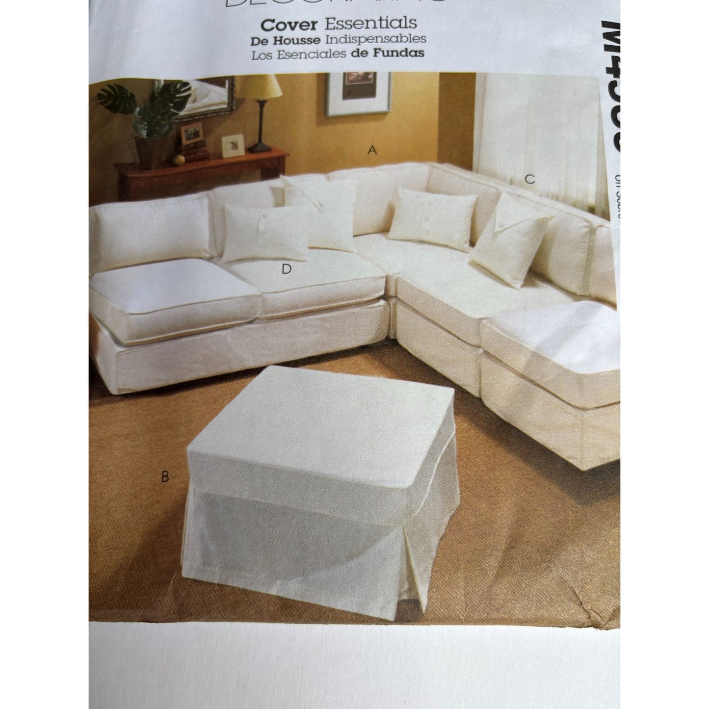 McCalls Sewing Pattern M4539 Slipcover Sectional Sofa Chair Loveseat Ottoman UC