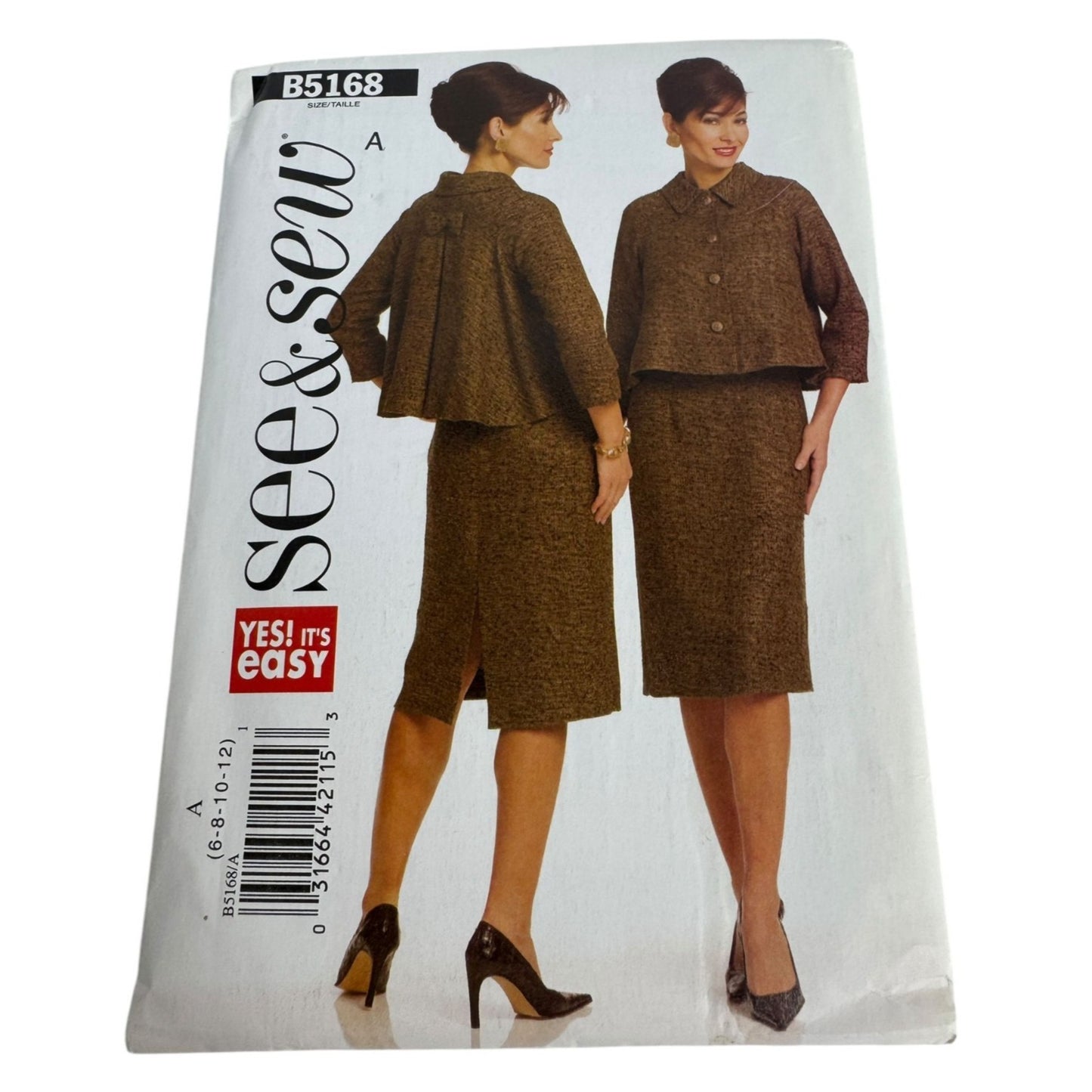 Butterick Sewing Pattern B5168 See and Sew Work Jacket Dress 6-12 Very Easy UC