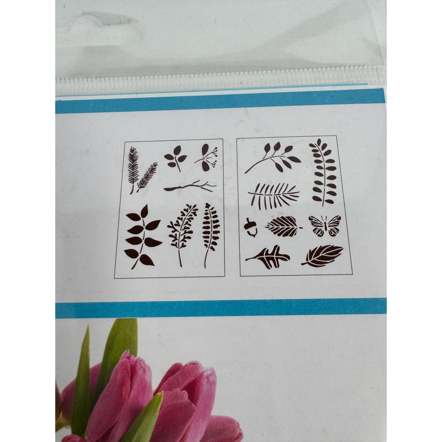 Martha Stewart Crafts Adhesive Stencil Set Leaf Patterns for Curved Surfaces Nut