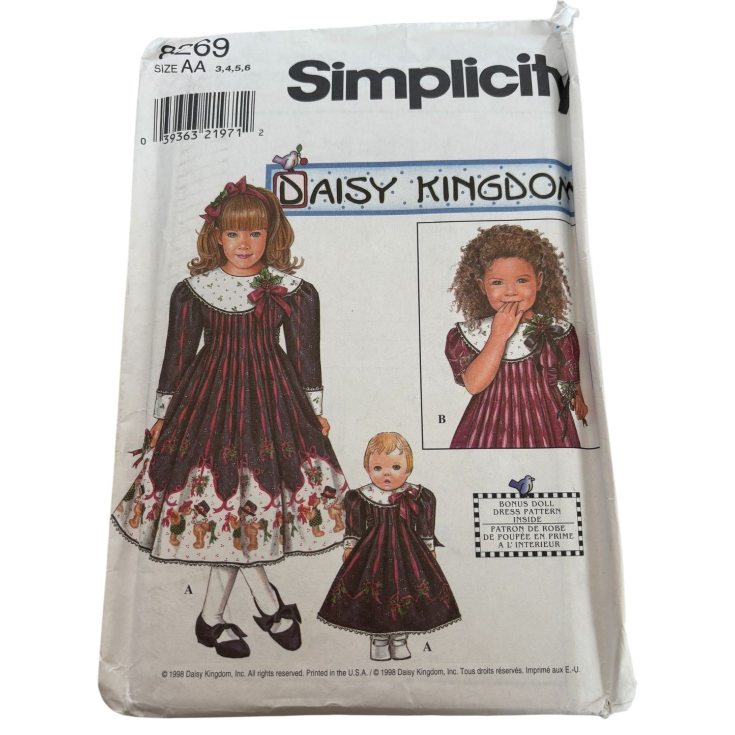 Daisy Kingdom Simplicity Sewing Pattern 8269 Girls and Doll Dress 3 4 5 6 Uncut