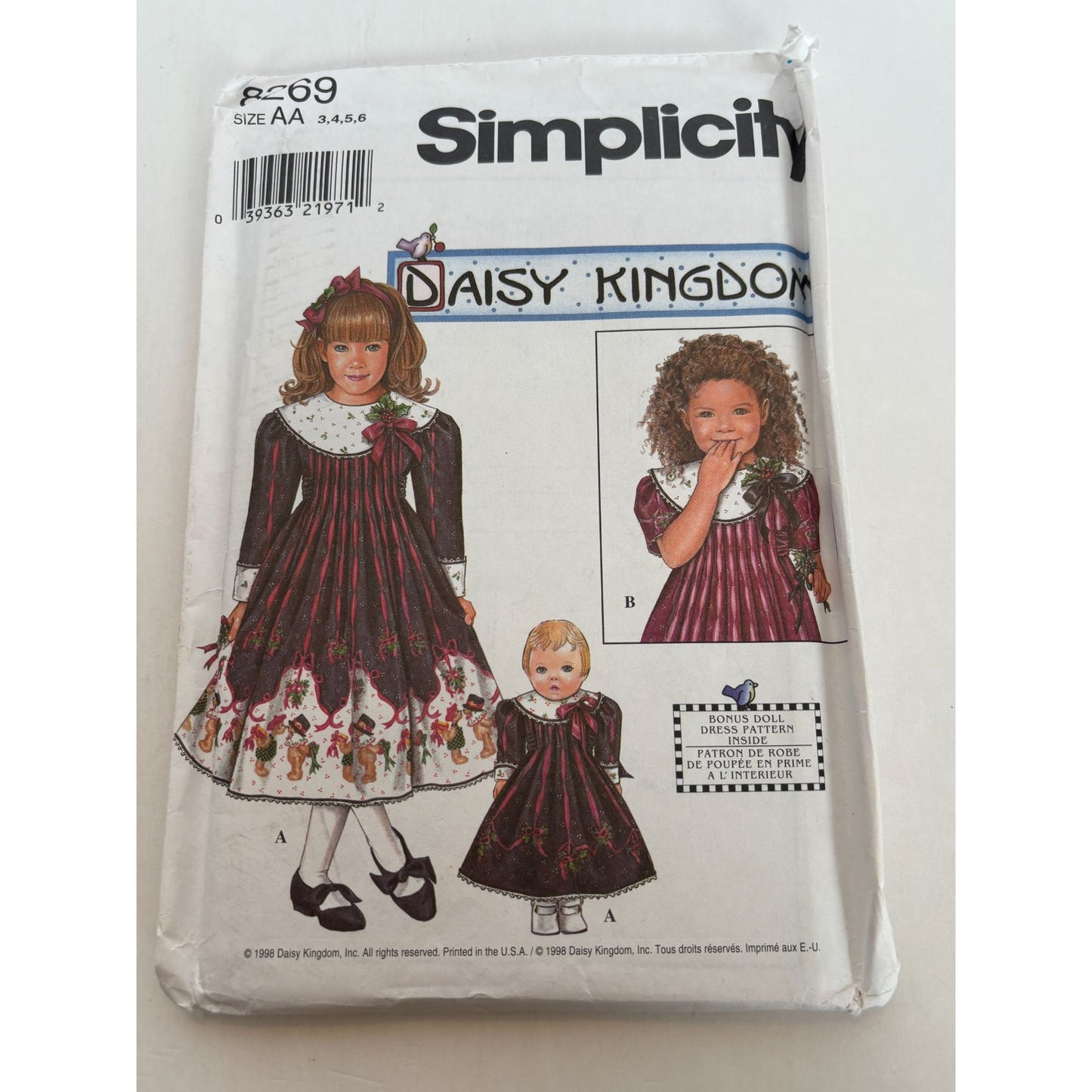 Daisy Kingdom Simplicity Sewing Pattern 8269 Girls and Doll Dress 3 4 5 6 Uncut