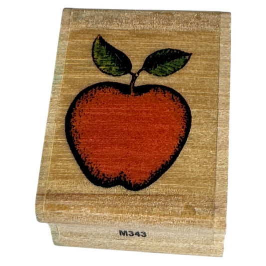 Apple Wood Mounted Rubber Stamp Teacher Fruit Food Card Making 1 inch Education