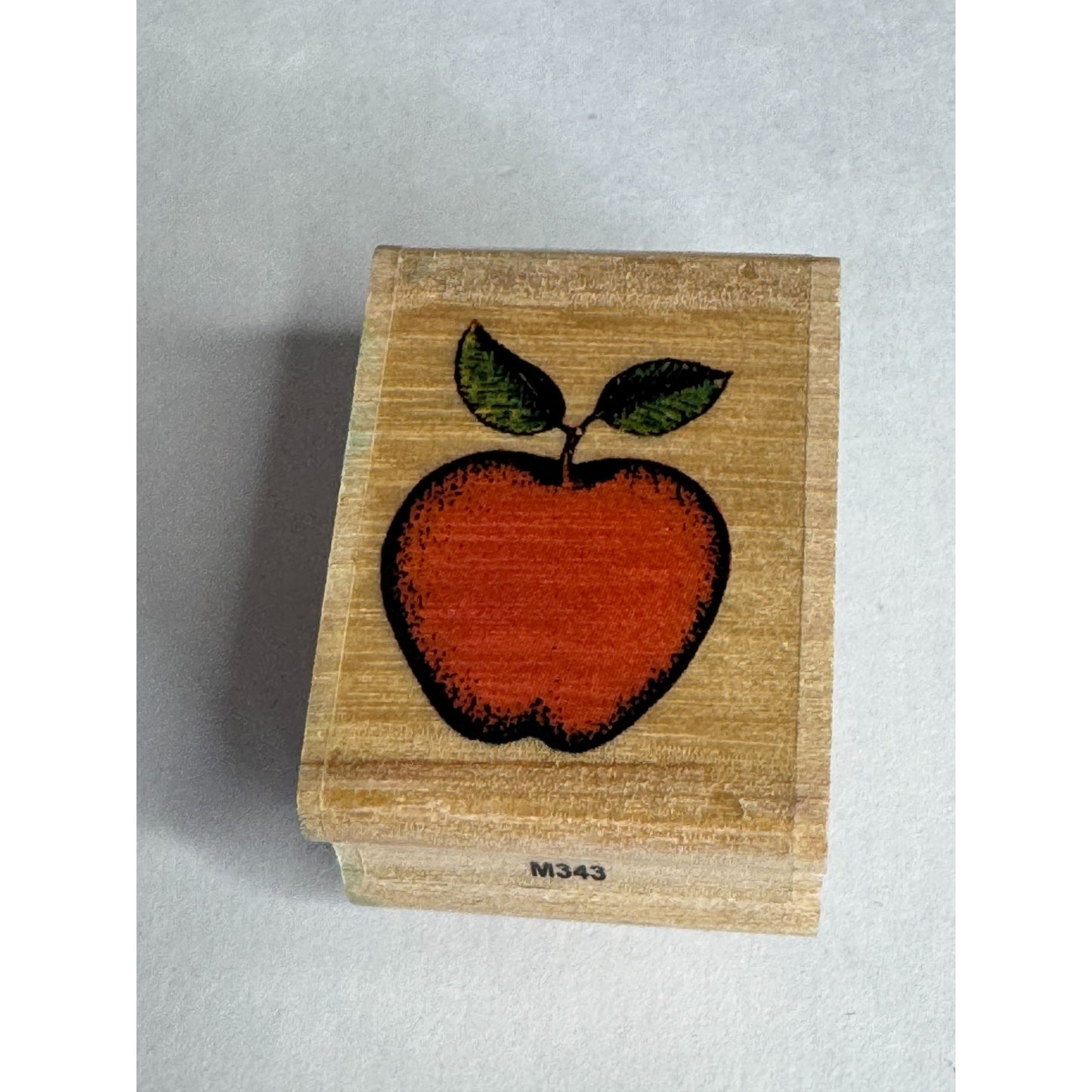 Apple Wood Mounted Rubber Stamp Teacher Fruit Food Card Making 1 inch Education