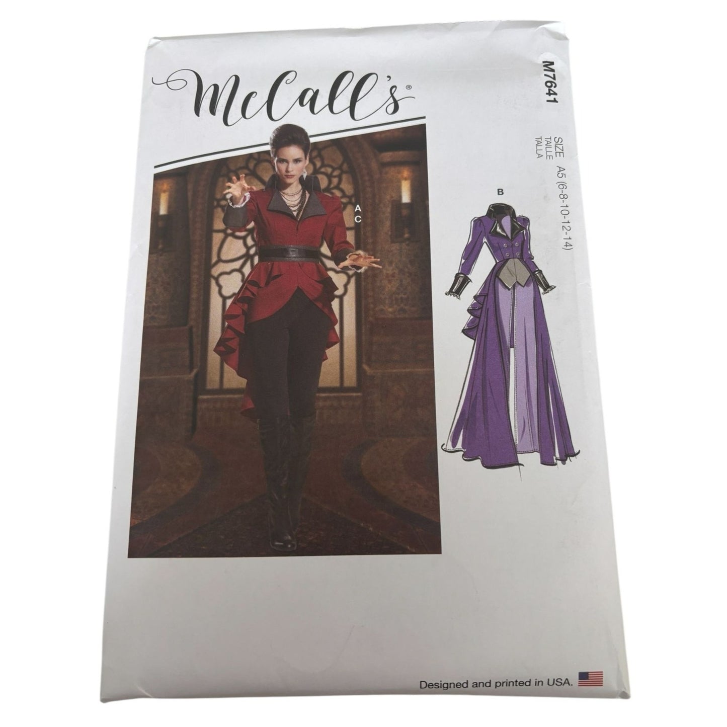 McCalls Sewing Pattern M7641 Costume Steampunk Jacket Overskirt Victorian 6-14