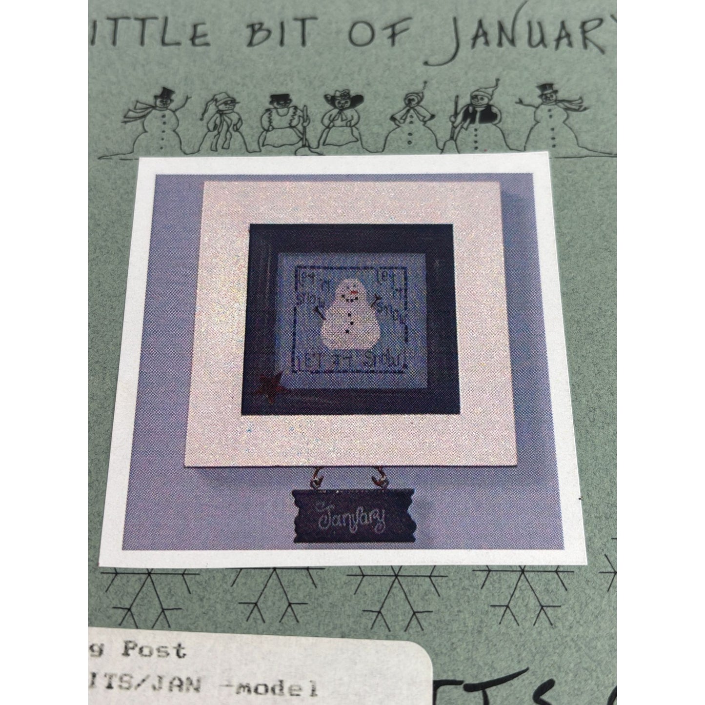 X-Appeal Little Bit Of January Cross Stitch Pattern Let it Snow Snowman Winter