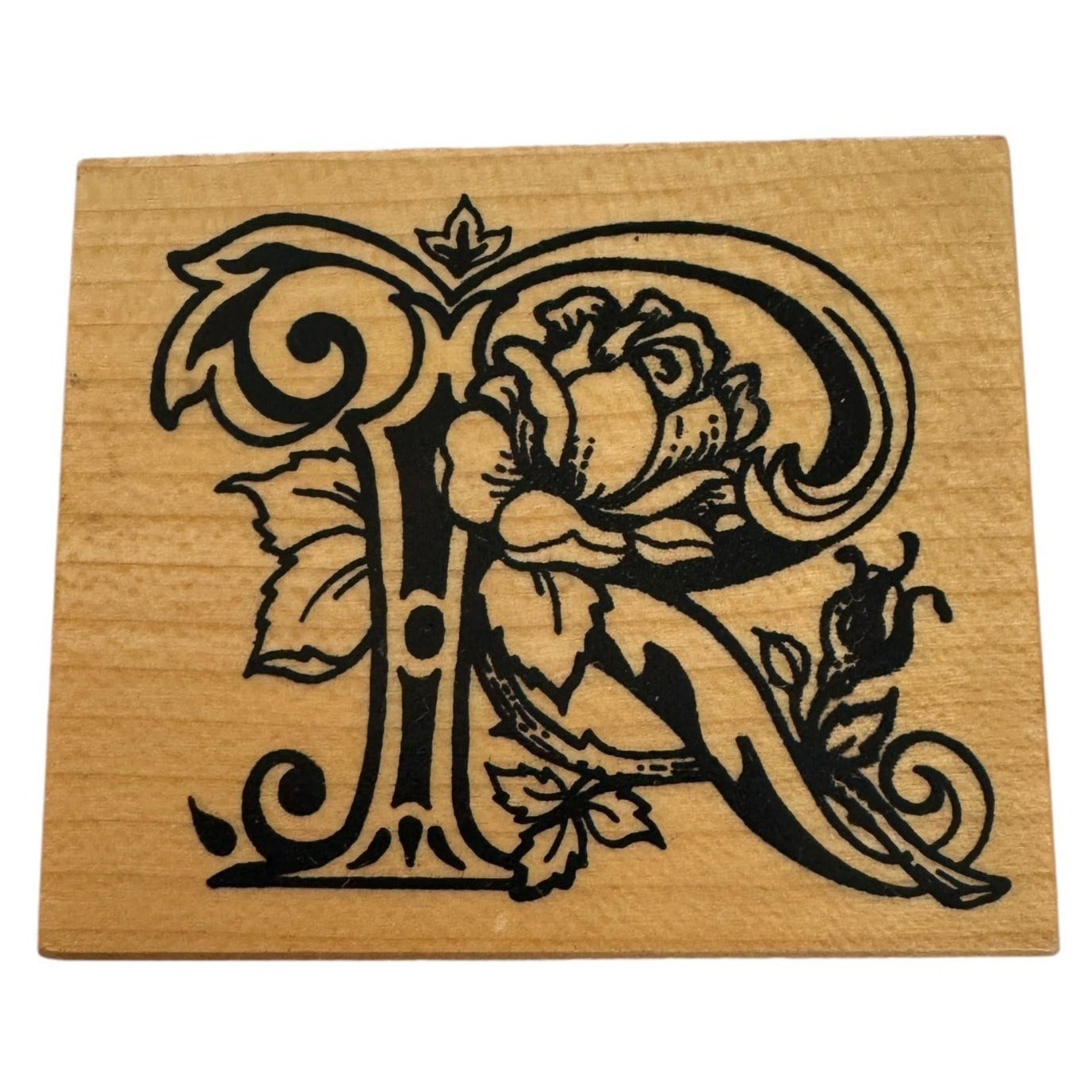 PSX Rubber Stamp Botanical Letter R Initial Rose Card Making Floral Flowers