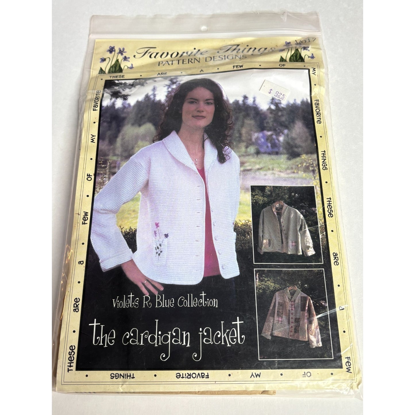 Favorite Things Sewing Pattern Violets R Blue Collection Cardigan Jacket 4-22 UC