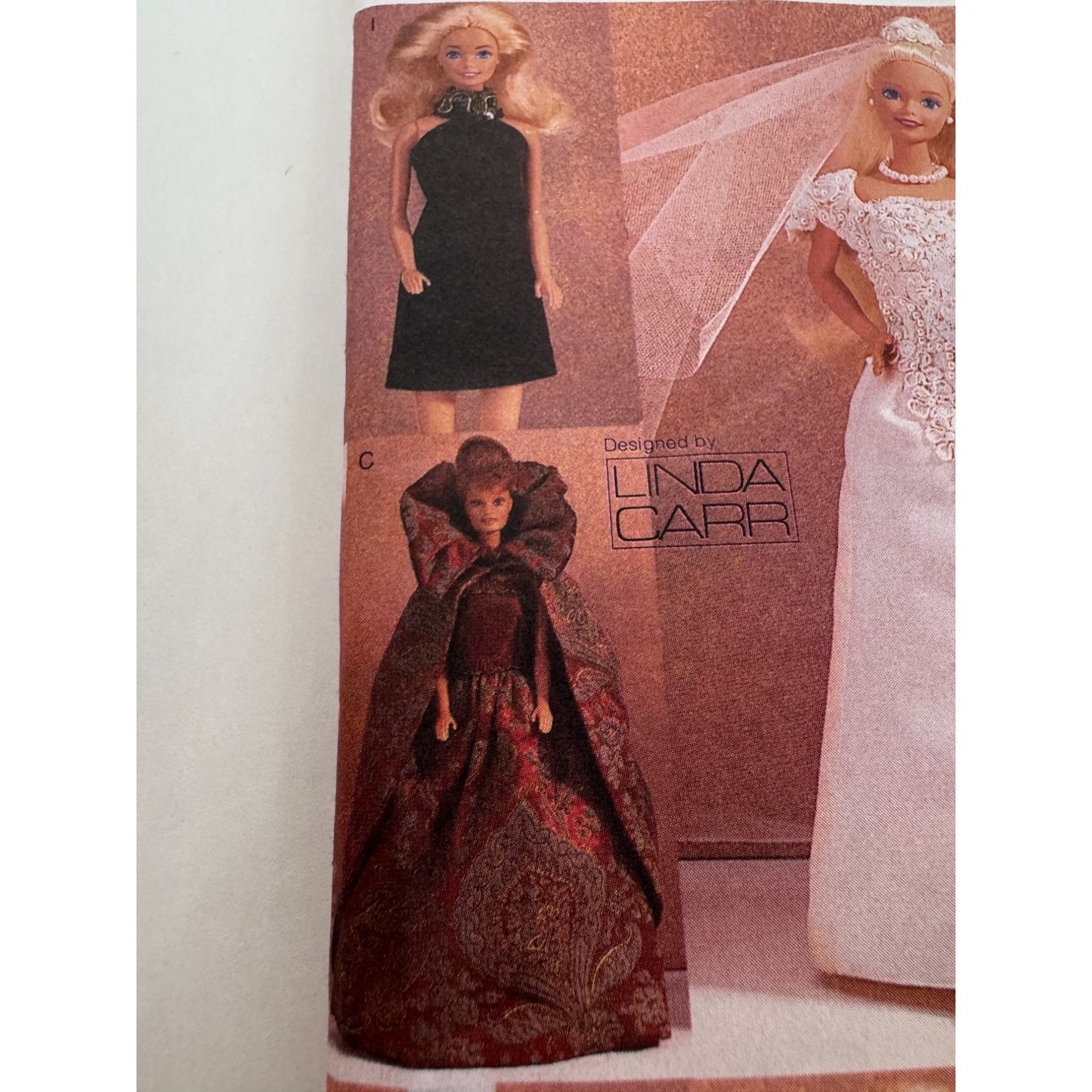 Vogue Craft Sewing Pattern 9531 Linda Carr Doll Clothes Wedding Evening Gowns UC