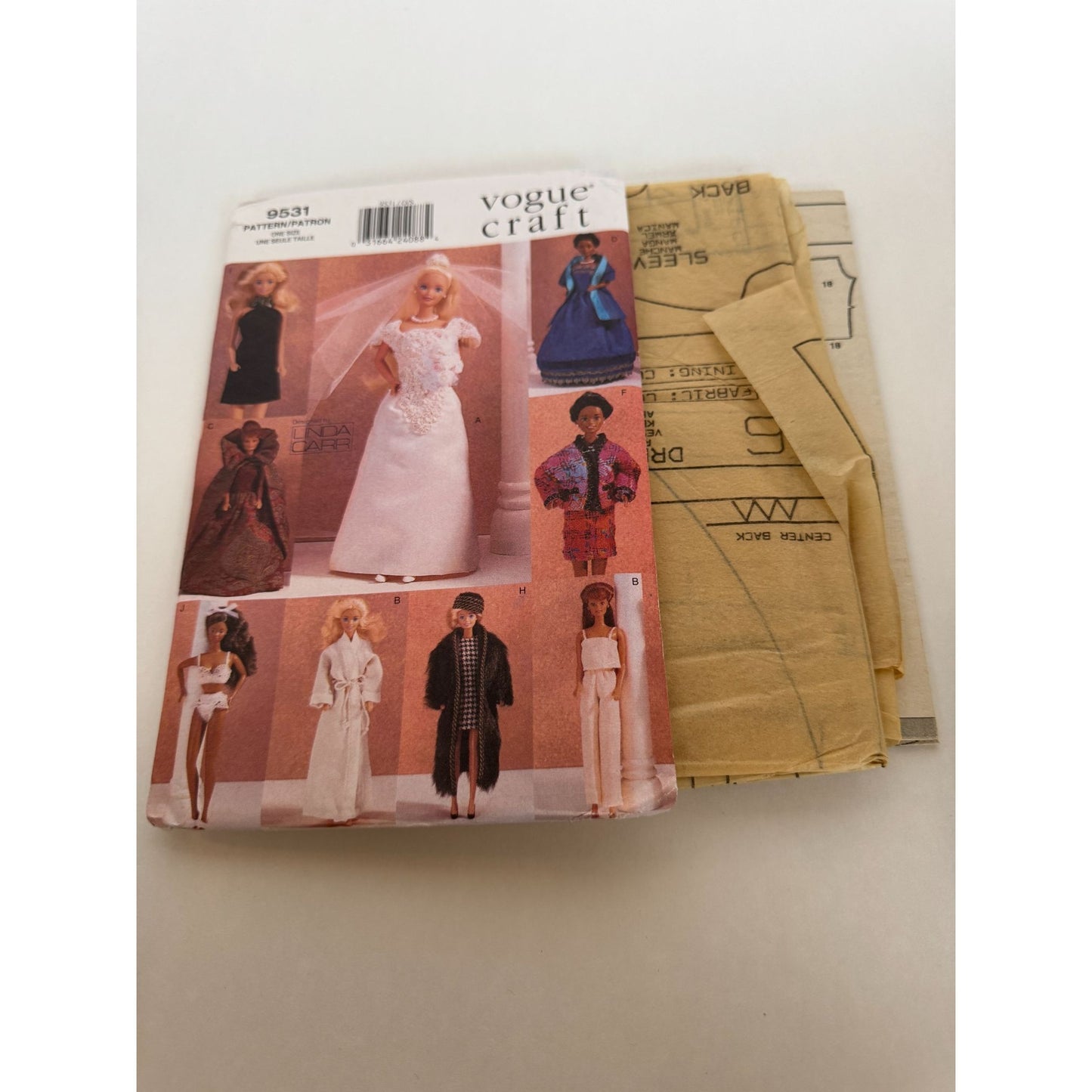 Vogue Craft Sewing Pattern 9531 Linda Carr Doll Clothes Wedding Evening Gowns UC