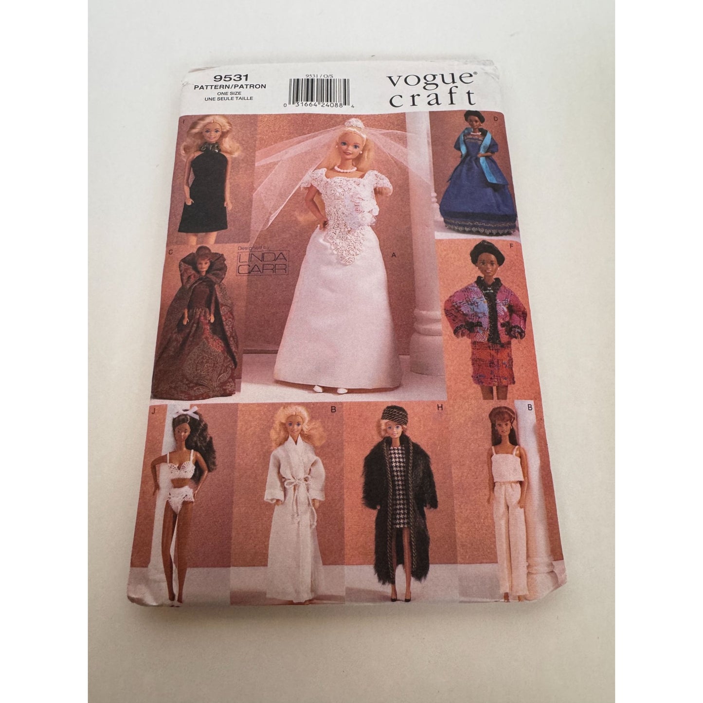 Vogue Craft Sewing Pattern 9531 Linda Carr Doll Clothes Wedding Evening Gowns UC