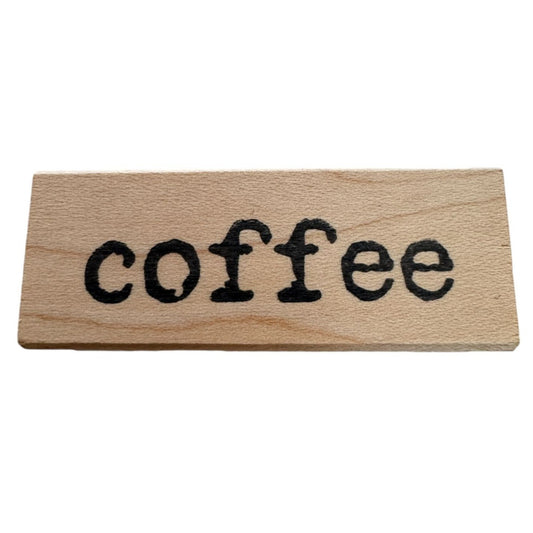 Mountainside Crafts Rubber Stamp Coffee Morning Drink Card Making Small Word