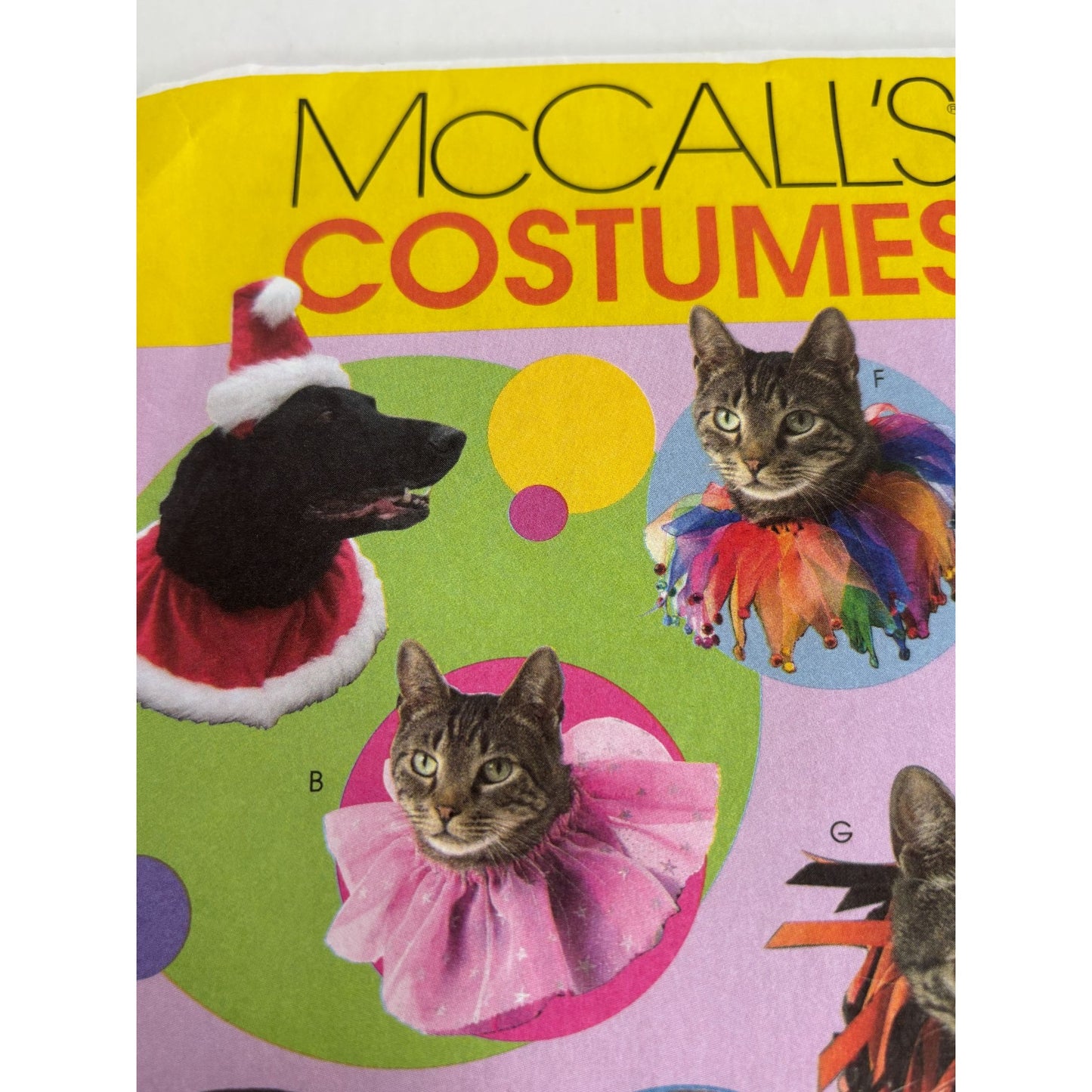 McCalls Sewing Pattern M5215 Pet Halloween Costumes Cat Dog Hats Collars Pirate