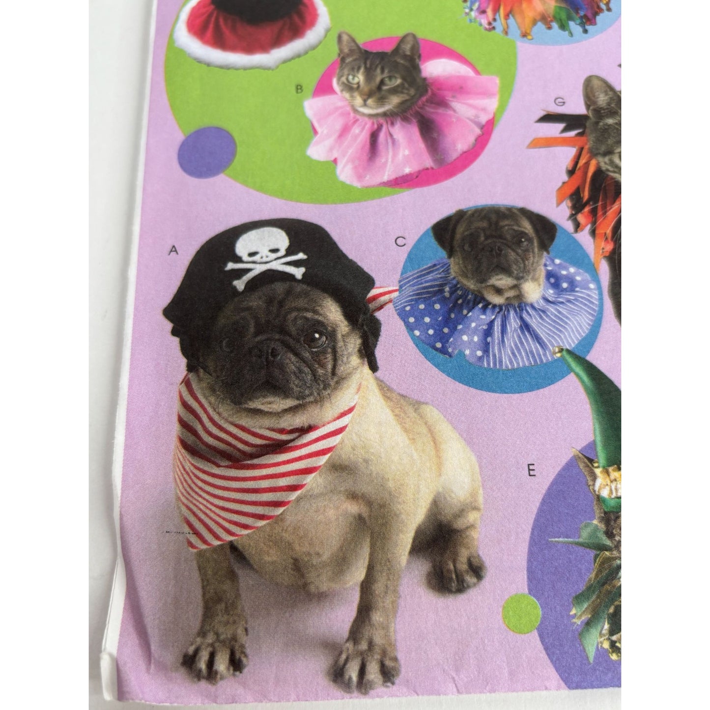 McCalls Sewing Pattern M5215 Pet Halloween Costumes Cat Dog Hats Collars Pirate