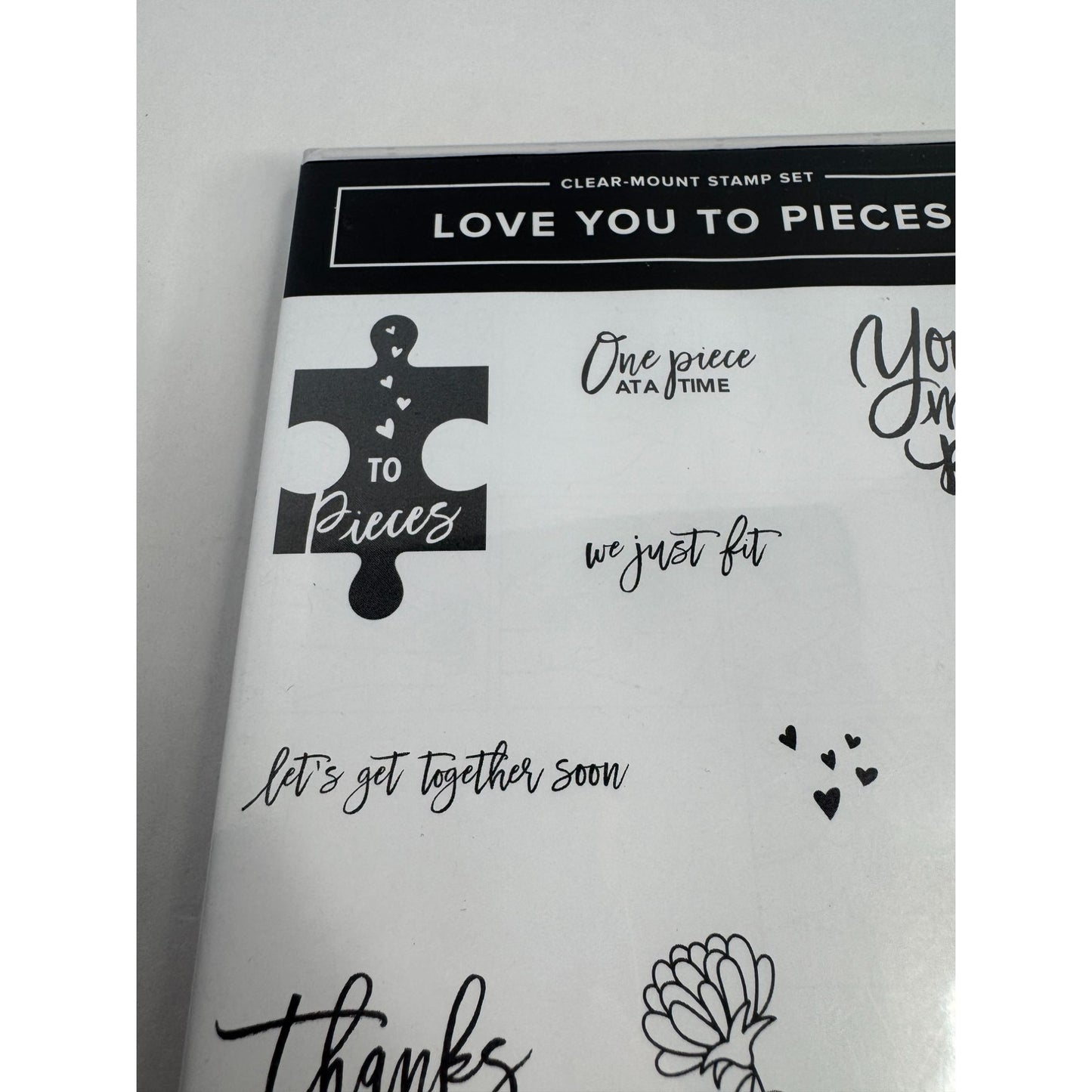 Stampin Up Clear Mount Stamp Set Love You To Pieces Jigsaw Puzzle Puns Funny