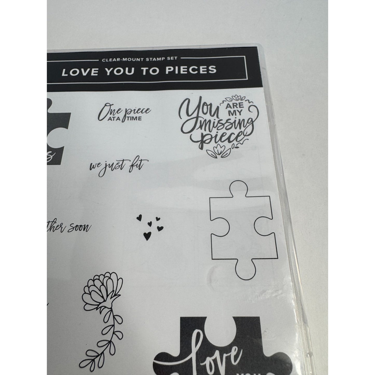 Stampin Up Clear Mount Stamp Set Love You To Pieces Jigsaw Puzzle Puns Funny