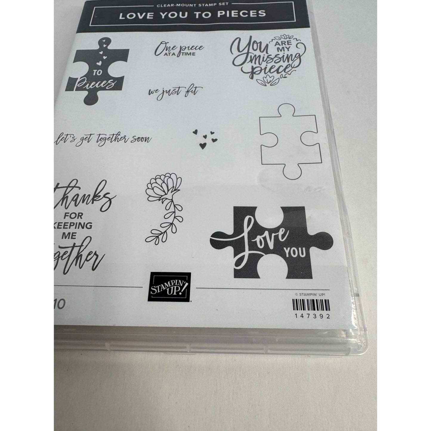 Stampin Up Clear Mount Stamp Set Love You To Pieces Jigsaw Puzzle Puns Funny