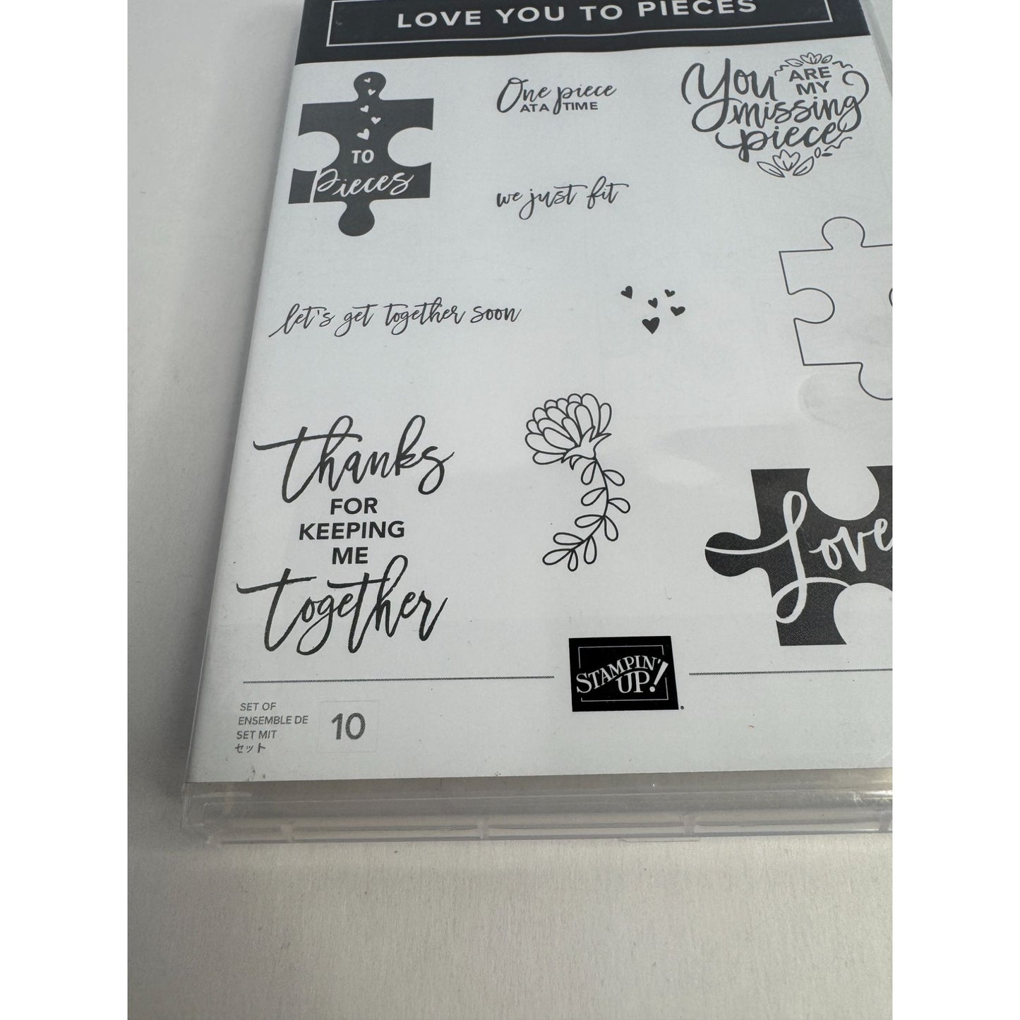 Stampin Up Clear Mount Stamp Set Love You To Pieces Jigsaw Puzzle Puns Funny