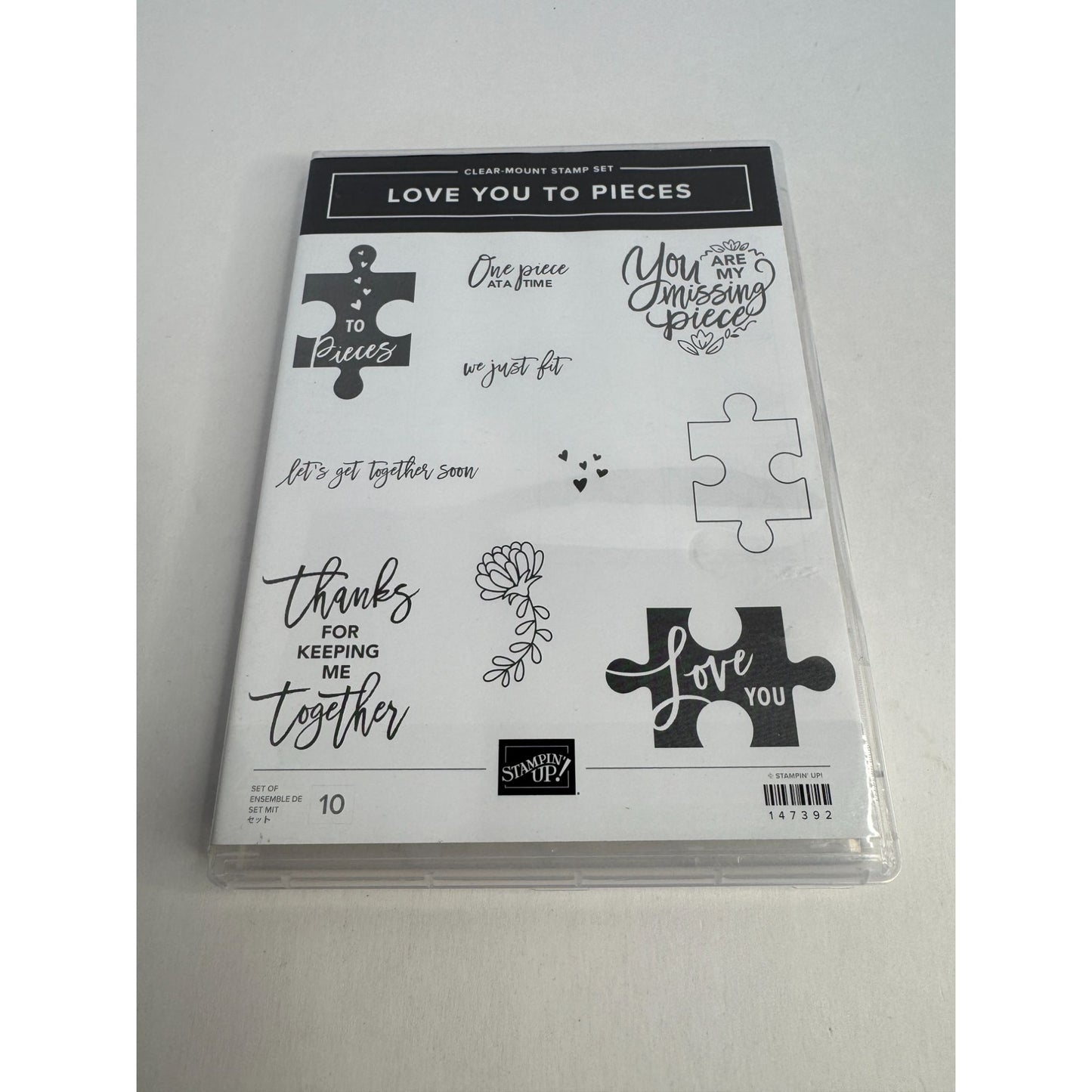 Stampin Up Clear Mount Stamp Set Love You To Pieces Jigsaw Puzzle Puns Funny