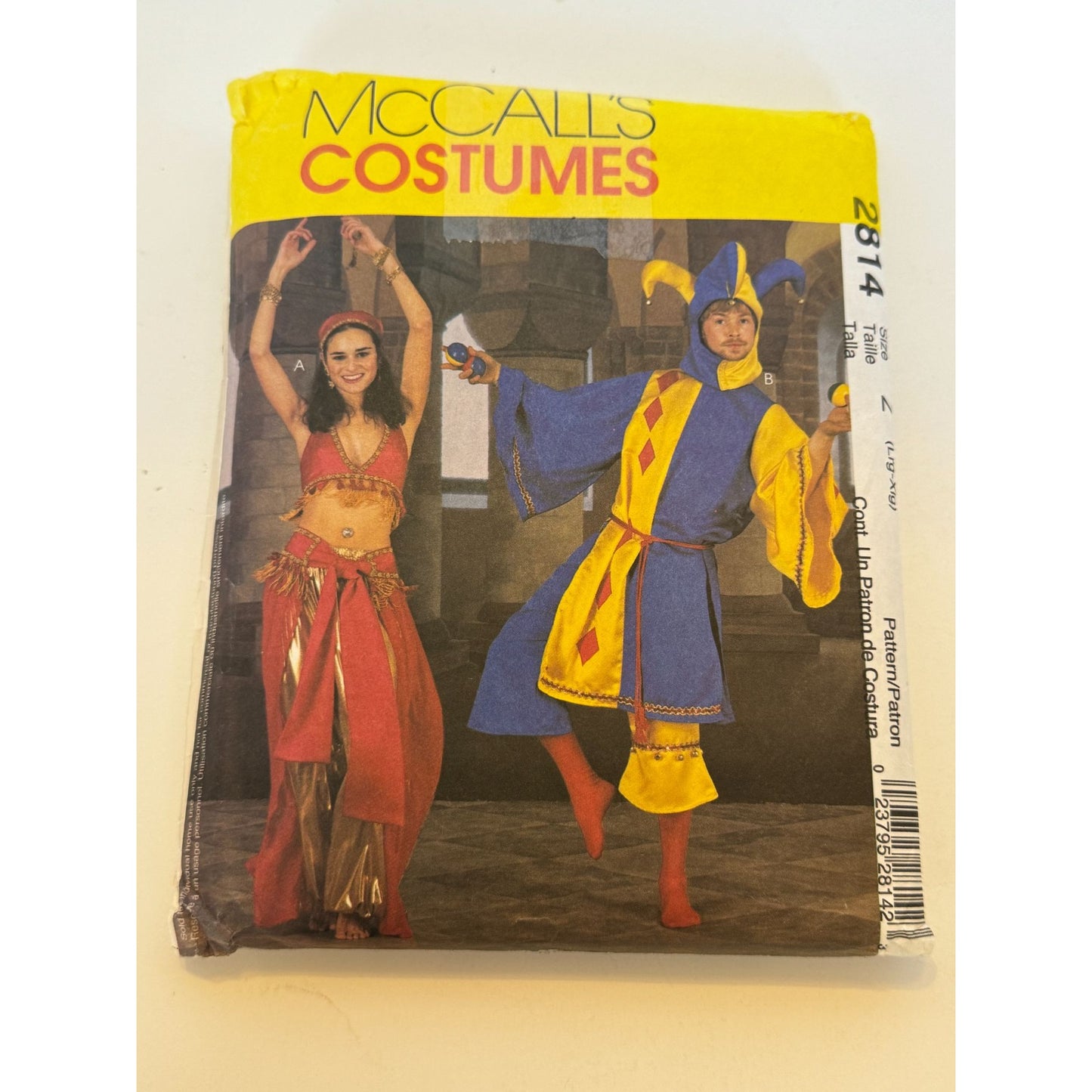 McCalls Sewing Pattern 2814 Jester Belly Dancer Costumes Unisex Teen Adult UC XL