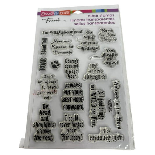 Stampendous Clear Stamps Wild Sayings Animals Card Making Words Giraffe Birthday