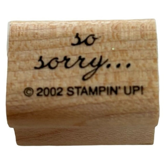 Stampin Up Rubber Stamp So Sorry Sympathy Card Making Words Apology Small Tiny