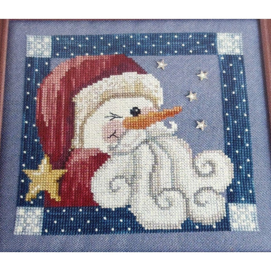 Waxing Moon Designs Cross Stitch Pattern Snow Ho Ho Santa Snowman Christmas 103