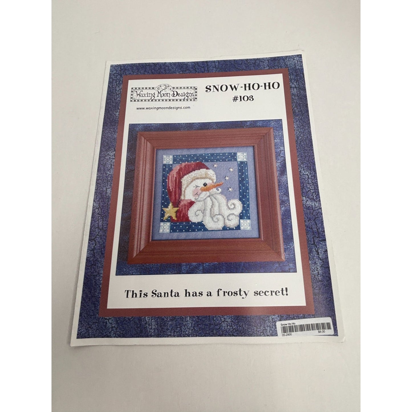 Waxing Moon Designs Cross Stitch Pattern Snow Ho Ho Santa Snowman Christmas 103