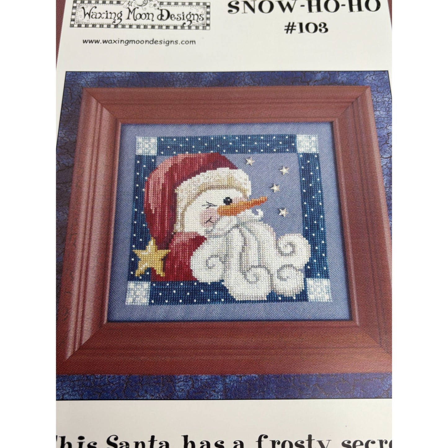 Waxing Moon Designs Cross Stitch Pattern Snow Ho Ho Santa Snowman Christmas 103